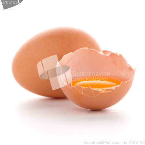 Image of Raw eggs isolated on white