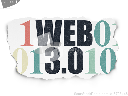 Image of Web development concept: Web 3.0 on Torn Paper background