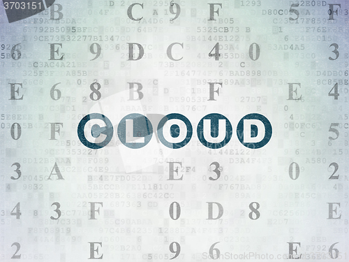 Image of Cloud networking concept: Cloud on Digital Paper background