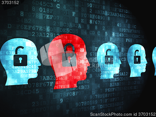 Image of Finance concept: Head With Padlock on digital background