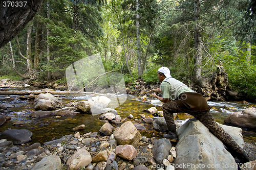 Image of Fisherman in River