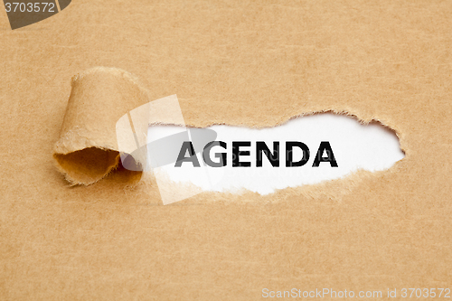 Image of Agenda Torn Paper Concept