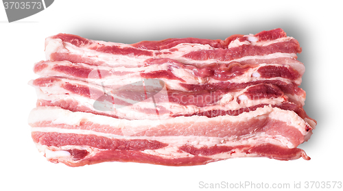 Image of Several pieces of bacon stacked in layers