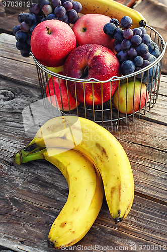 Image of Ripe fruits in the iron basket