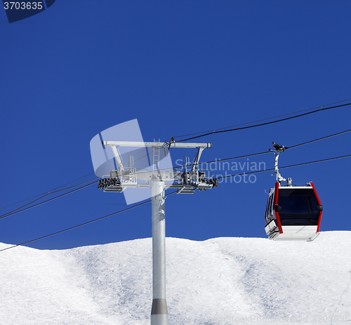 Image of Gondola lift at ski resort in nice day