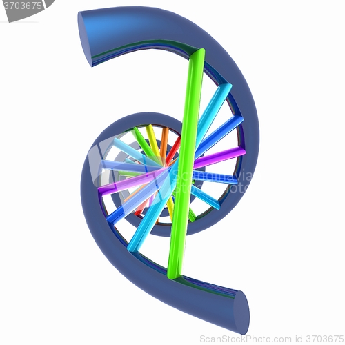 Image of DNA structure model on white