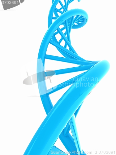 Image of DNA structure model on white