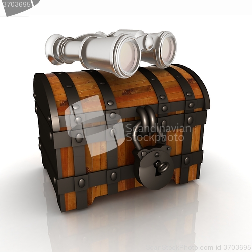 Image of binoculars and chest
