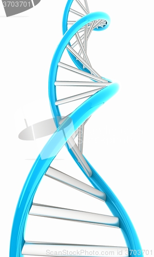 Image of DNA structure model on white