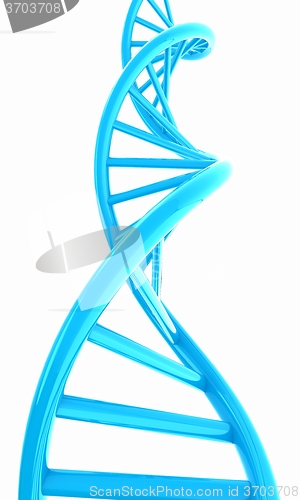 Image of DNA structure model on white