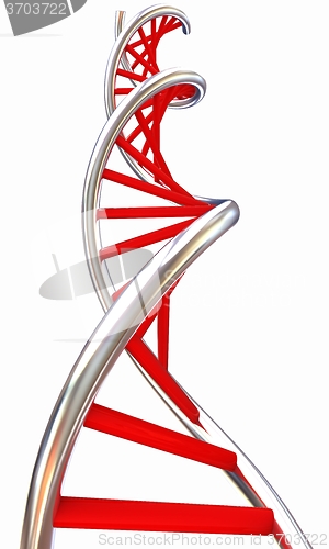 Image of DNA structure model on white