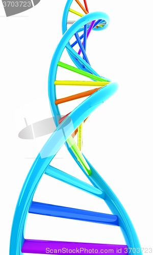 Image of DNA structure model on white