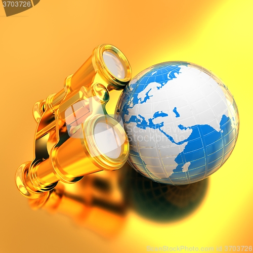 Image of binocular around earth