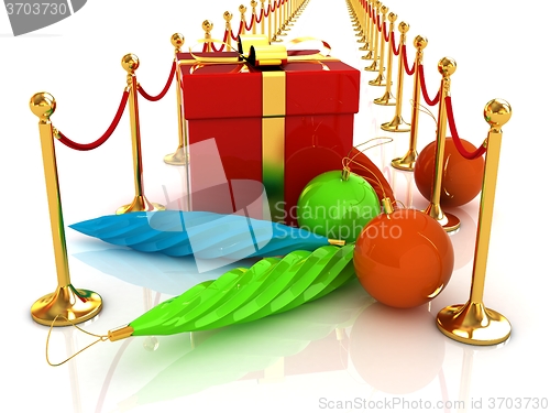 Image of Beautiful Christmas gifts on New Year\'s path to the success