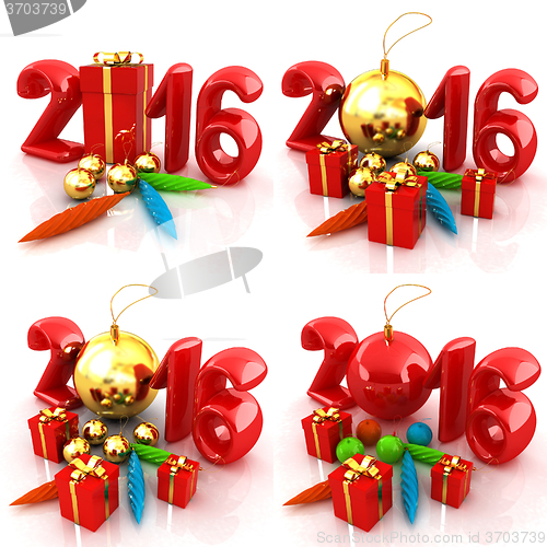 Image of Happy new 2016 year set