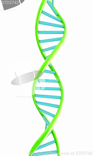 Image of DNA structure model on white