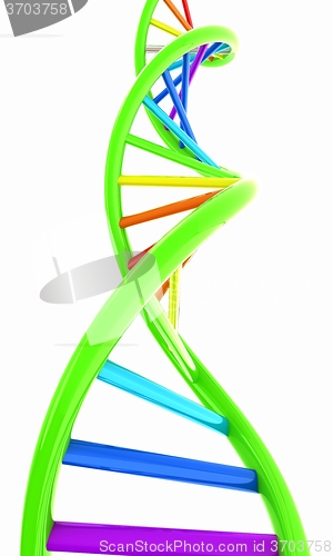 Image of DNA structure model on white