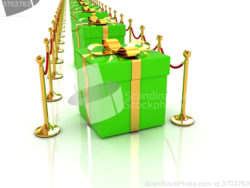 Image of Beautiful Christmas gifts on New Year\'s path to the success