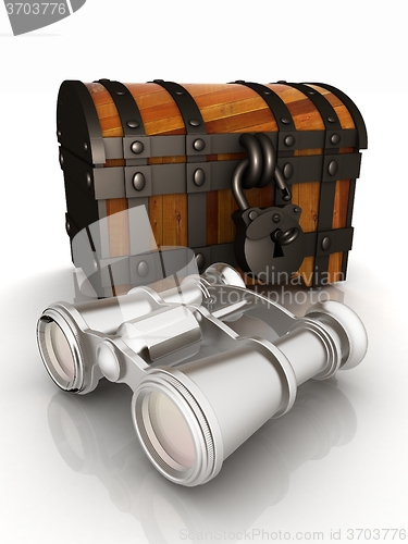 Image of binoculars and chest