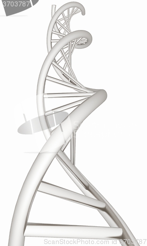 Image of DNA structure model on white