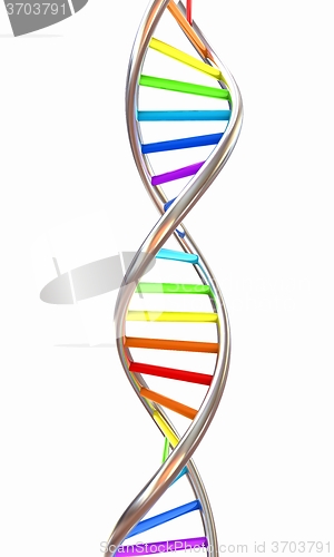 Image of DNA structure model on white