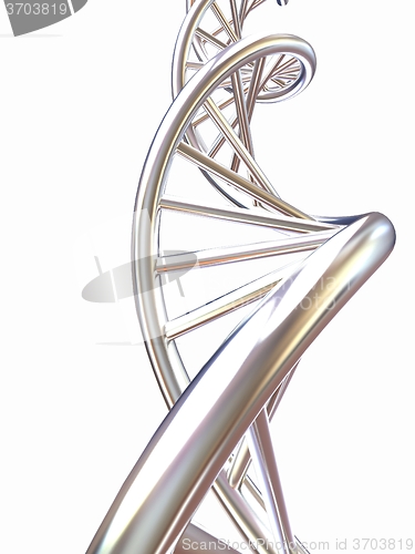 Image of DNA structure model on white