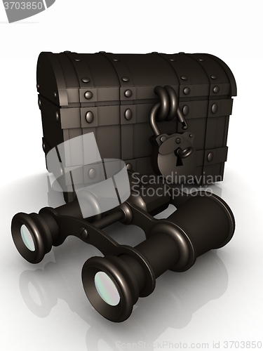 Image of binoculars and chest