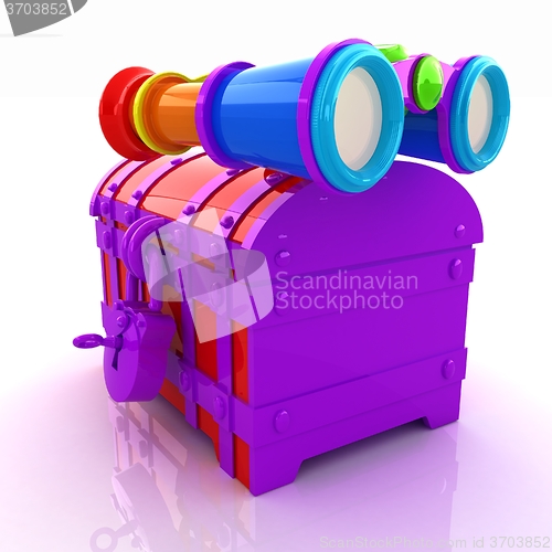 Image of binoculars and chest