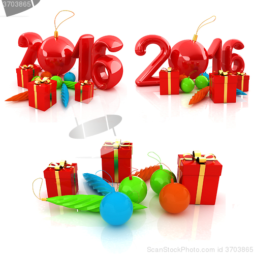 Image of Happy new 2016 year set