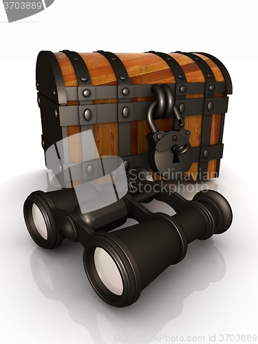 Image of binoculars and chest