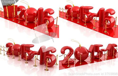 Image of Set of Happy new 2016 year on New Year\'s path to the success