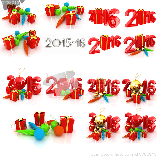 Image of Happy new 2016 year set
