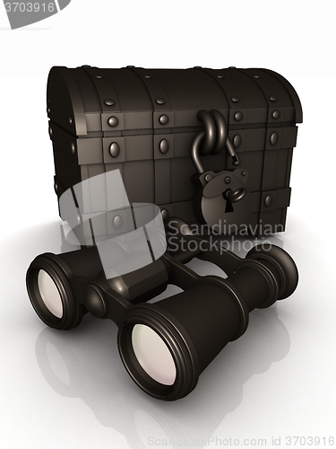 Image of binoculars and chest