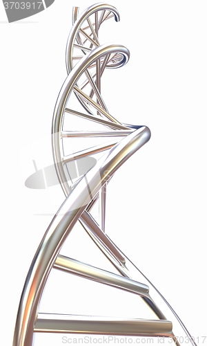 Image of DNA structure model on white