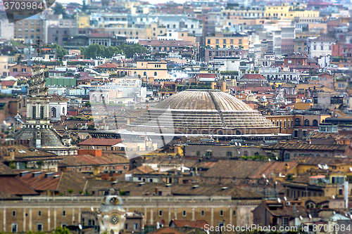 Image of Roofs of Rome and the Pantheon's dome