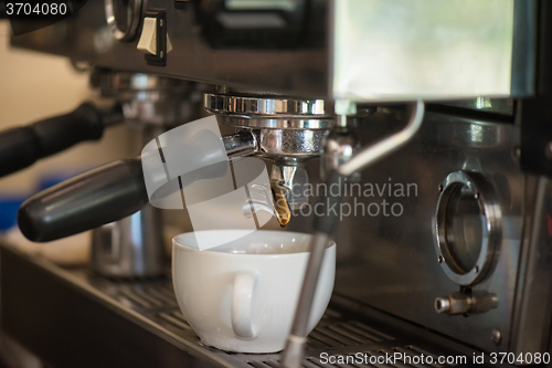 Image of preparing coffee in cafe