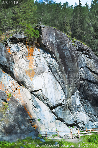 Image of Ancient petroglyphs near Kucherla. Mountain Altai