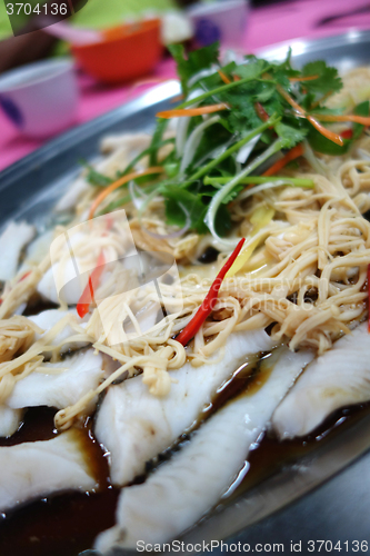 Image of Chinese food, steamed fish