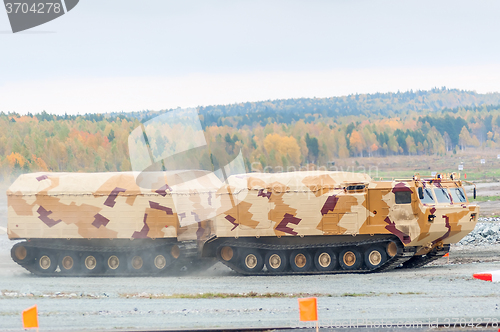 Image of Tracked carrier DT-30P1 in motion. Russia