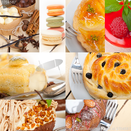 Image of fresh dessert cake collage 