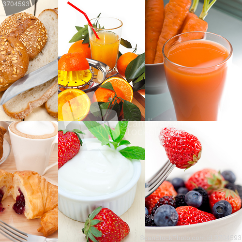 Image of ealthy vegetarian breakfast collage