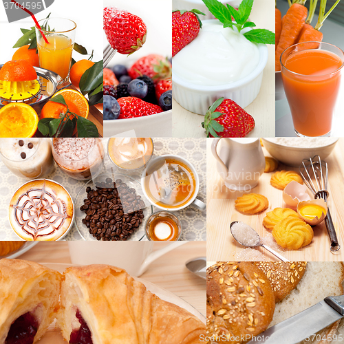 Image of ealthy vegetarian breakfast collage