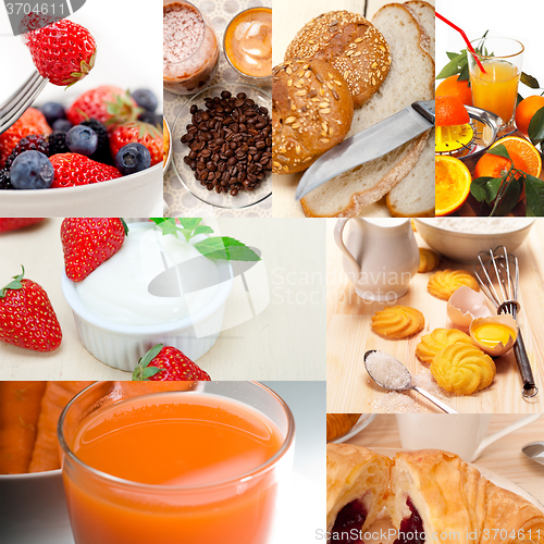 Image of ealthy vegetarian breakfast collage