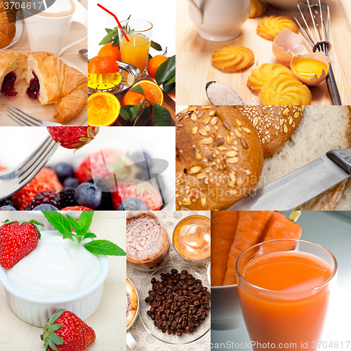 Image of ealthy vegetarian breakfast collage