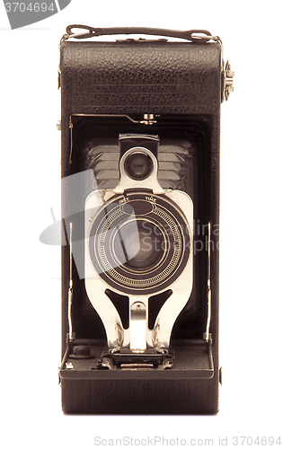 Image of Vintage folding bellows roll film camera