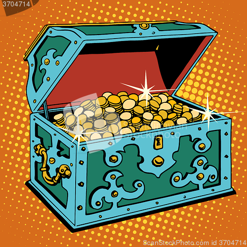 Image of Treasure chest with Golden coins