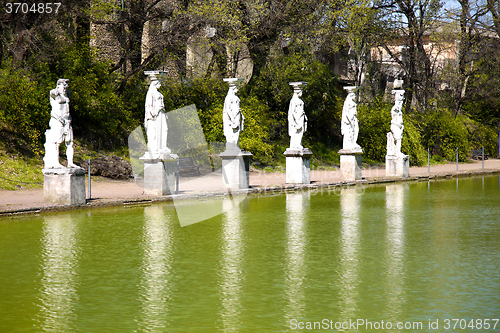 Image of Ancient ruins of Villa Adriana ( The Hadrian\'s Villa ), Canopo, 