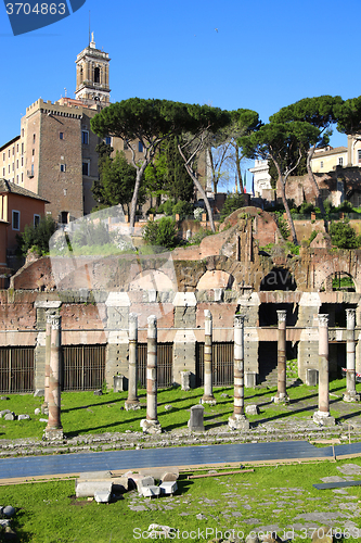 Image of The Roman Forum ruins in Rome, Italy