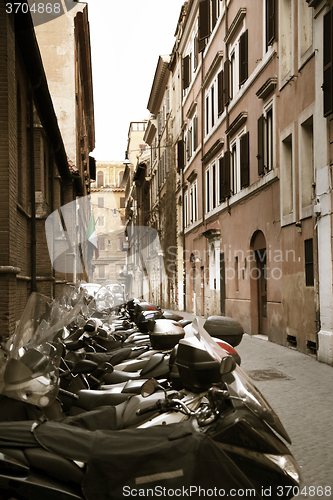Image of Scooters at the old street, Rome, Italia