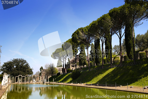 Image of Ancient ruins of Villa Adriana ( The Hadrian\'s Villa ), Canopo, 